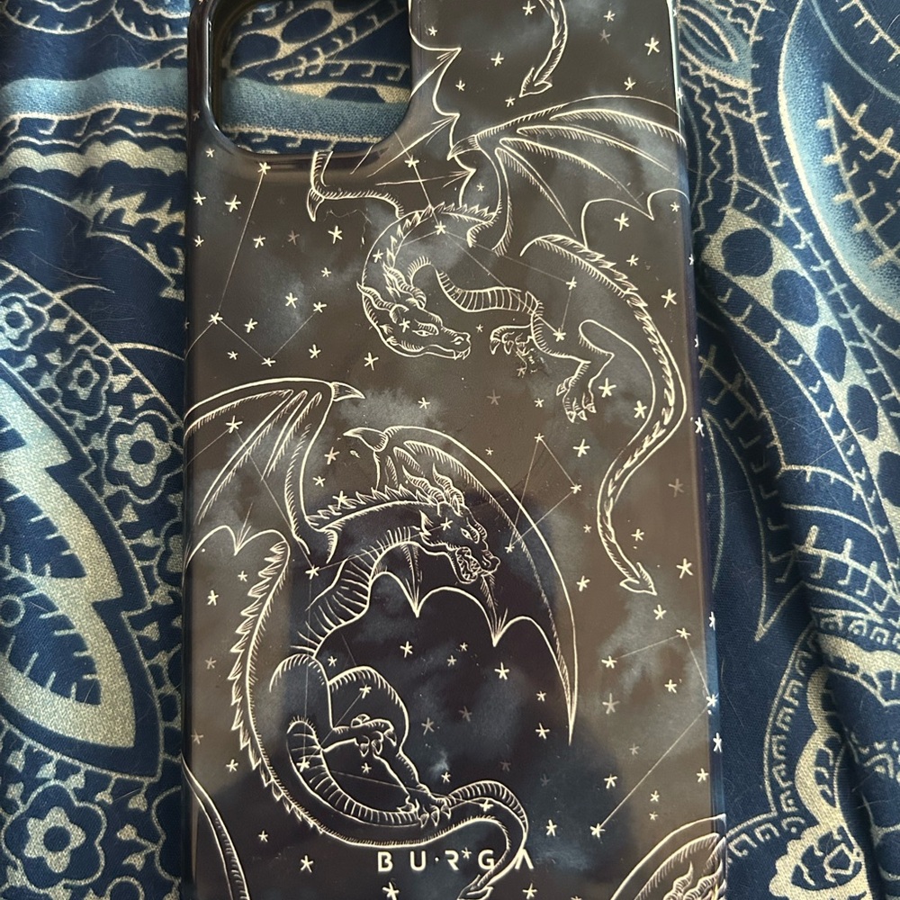 Wyvern Constellation iPhone 14 Plus Case in Blue and Gold- MagSafe